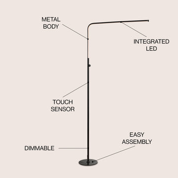 Natalie 63" LED Integrated Floor Lamp - JONATHAN Y